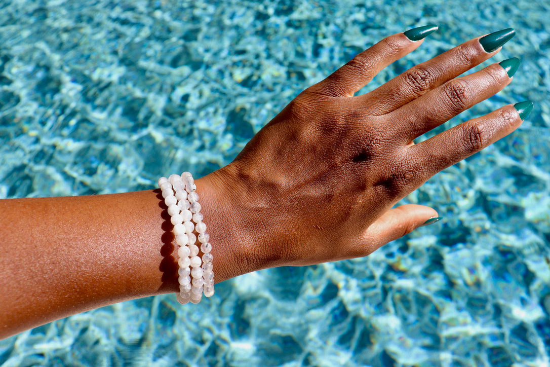 6-8 mm rainbow moonstone bracelet