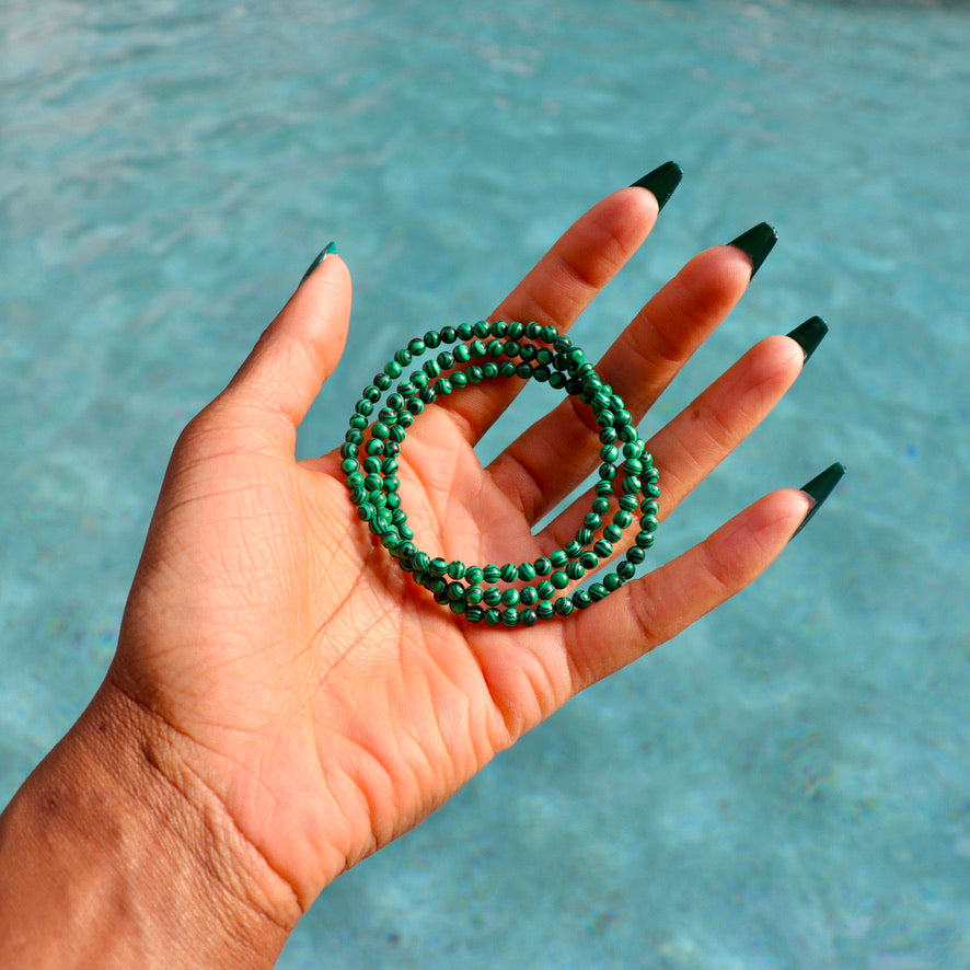 4 mm malachite bracelet