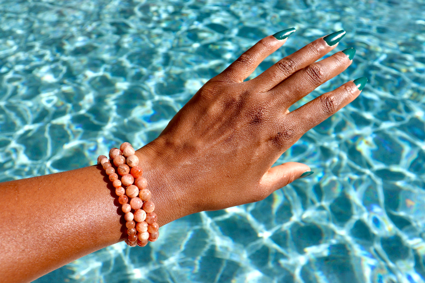 4 mm and 6-8 mm sunstone bracelets