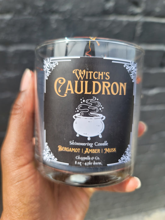 Witch's Cauldron Shimmering Crystal Candle