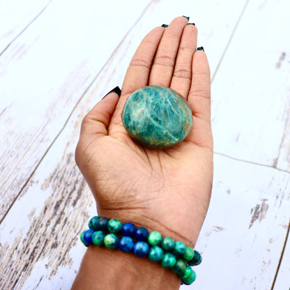 Blue Apatite Palmstone