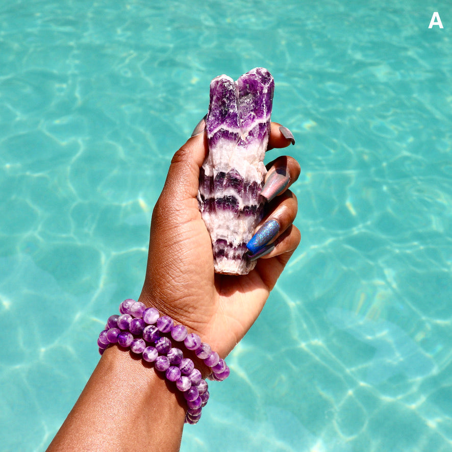 Large Raw Chevron Amethyst Point (3.00"-5.00")