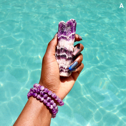 Large Raw Chevron Amethyst Point (3.00"-5.00")