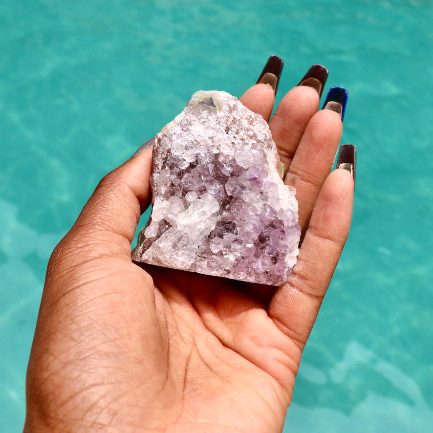 CIARA - Druzy Nebula Amethyst with Polished Edges and Cut Base