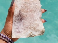GABRIELLA - Druzy Nebula Amethyst with Polished Edges and Cut Base