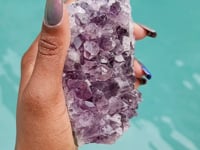 SOLANA - Druzy Nebula Amethyst with Polished Edges and Cut Base