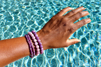 4 mm and 6-8 mm lepidolite bracelets