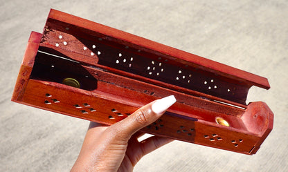 Carved Wood Incense Storage Box
