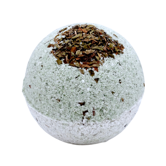 peppermint eucalyptus all natural handmade bath bomb