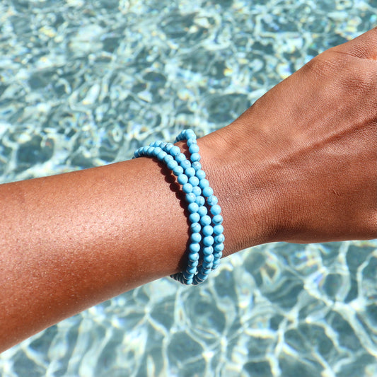 4 mm Reconstituted Turquoise Elastic Bracelet 