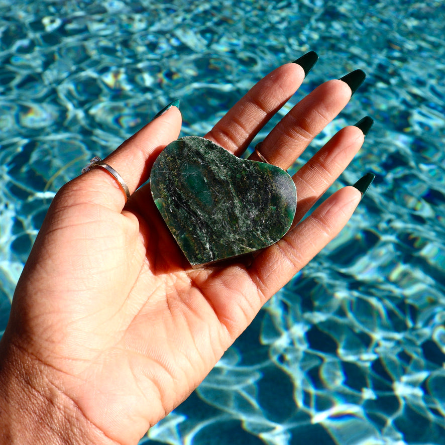 Green Jasper Heart