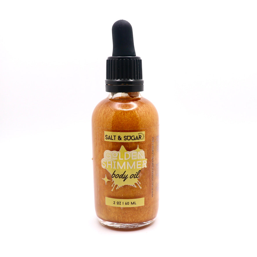 salt and sugar wellness golden shimmer body oil 2 ounces 60 mL