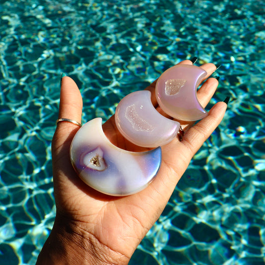 Druzy Aura Agate Moon