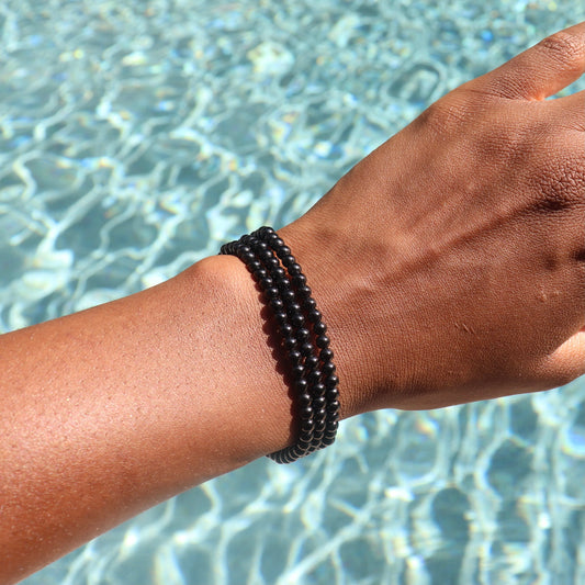 4 mm black tourmaline bracelet