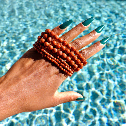4 mm and 6-8 mm goldstone bracelets