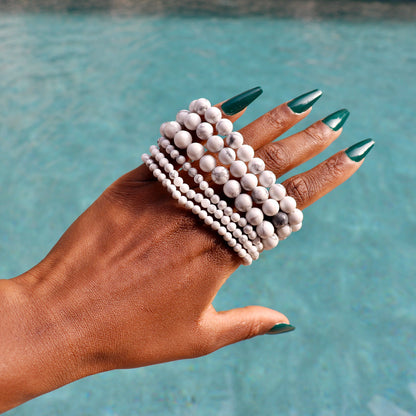 4 mm and 8 mm howlite bracelets