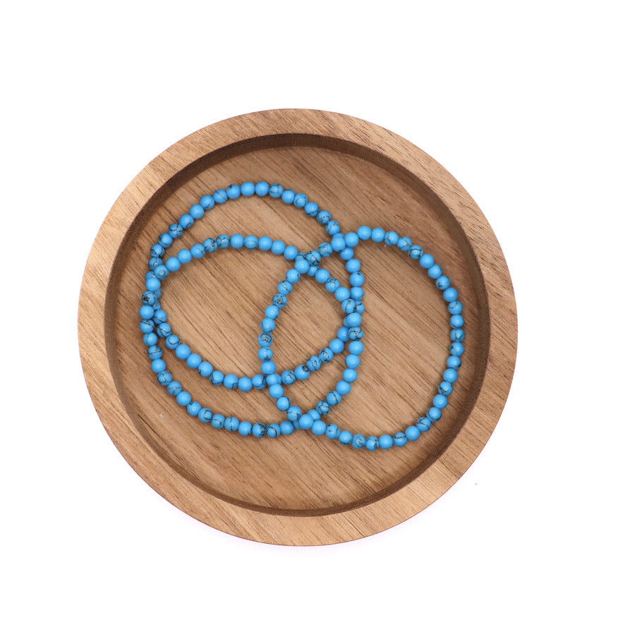 4 mm Reconstituted Turquoise Elastic Bracelet 