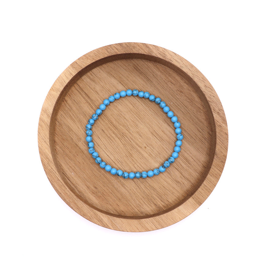 4 mm Reconstituted Turquoise Elastic Bracelet 