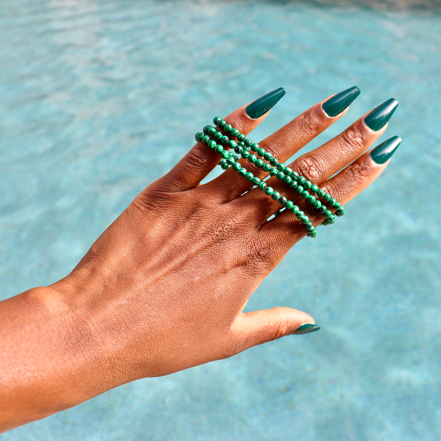 4 mm malachite bracelet