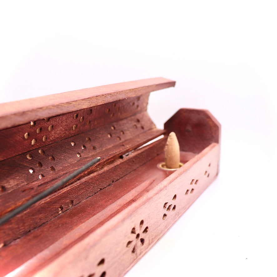 Carved Wood Incense Storage Box