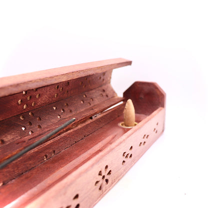 Carved Wood Incense Storage Box