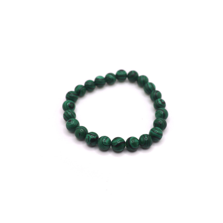 8 mm Reconstituted Malachite Elastic Bracelet