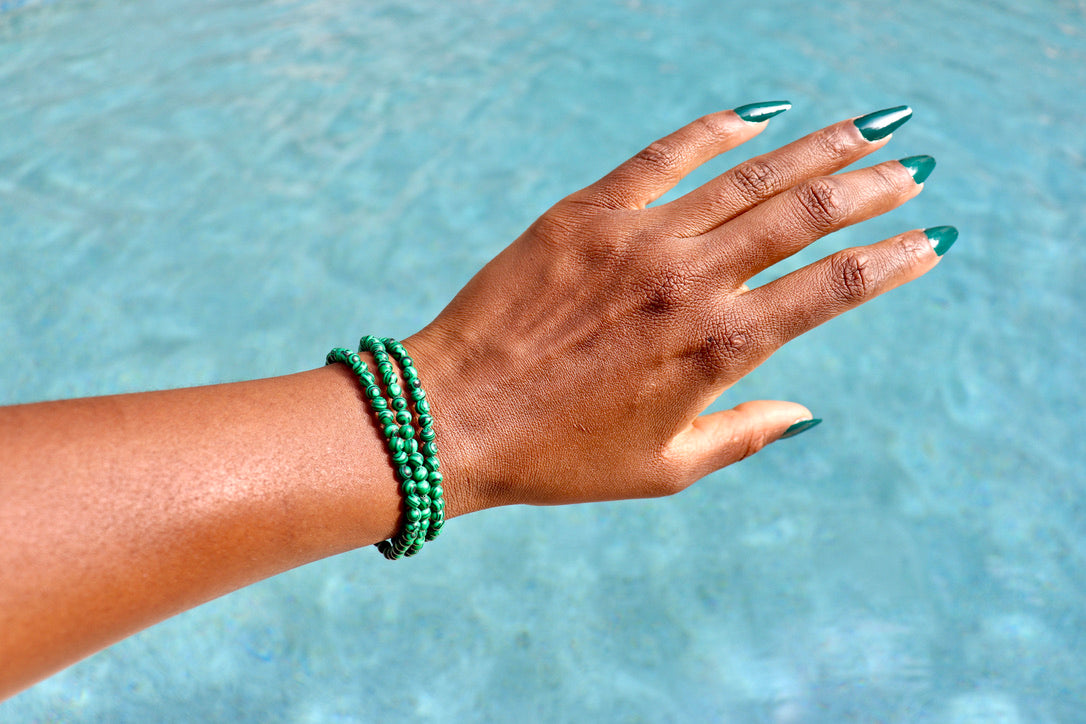 4 mm malachite bracelet