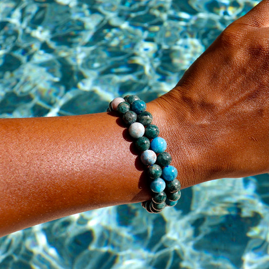 6-8 mm blue apatite bracelet