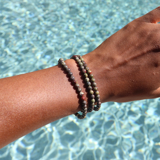 4 mm dragons blood jasper elastic bracelet
