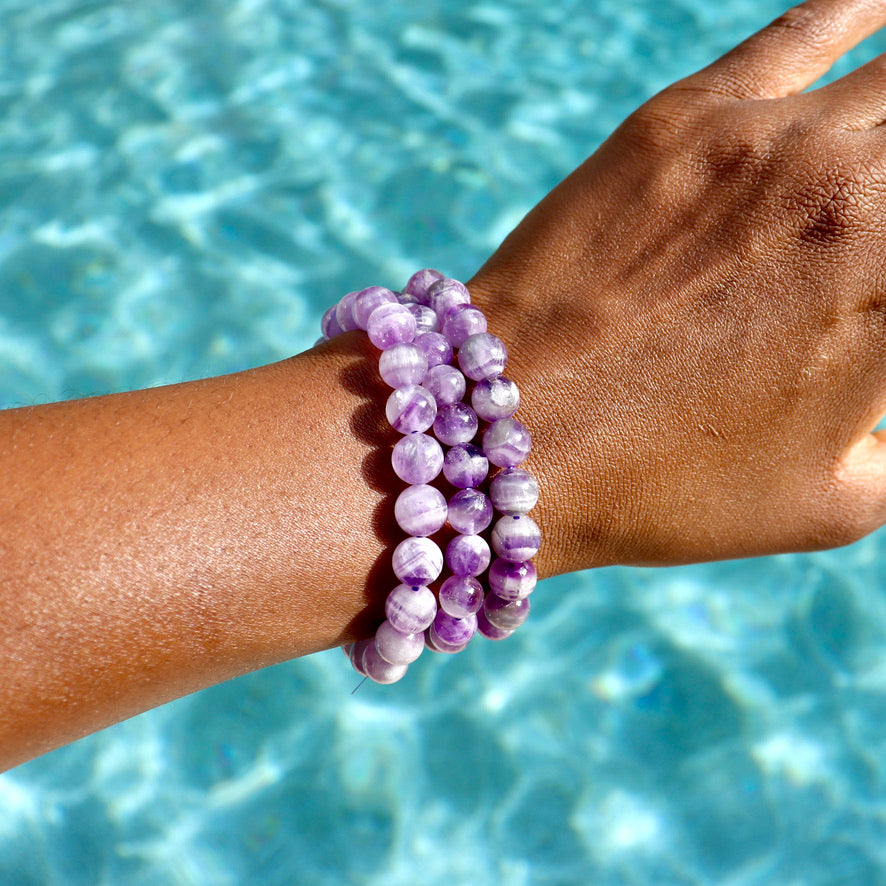 4 mm chevron amethyst bracelet