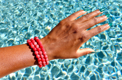 8 mm red mountain jade bracelet