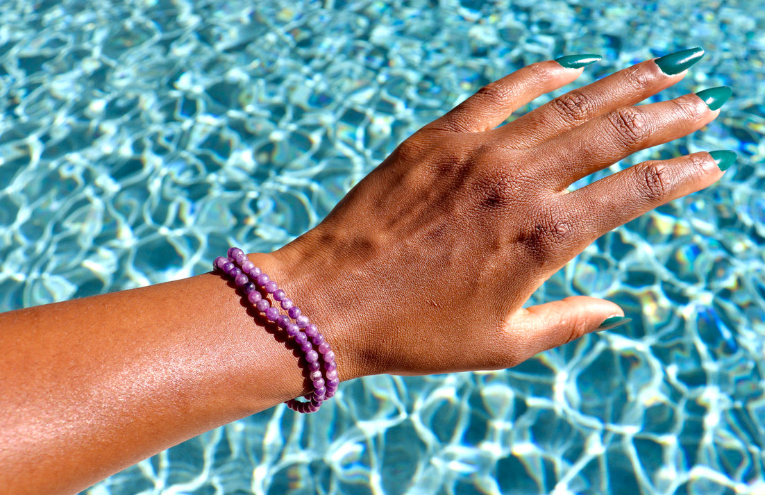 4 mm lepidolite bracelets