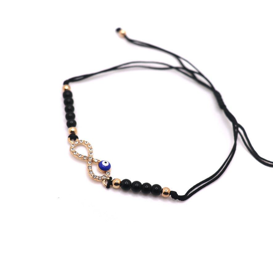 black and gold evil eye bracelet jewelry infinity