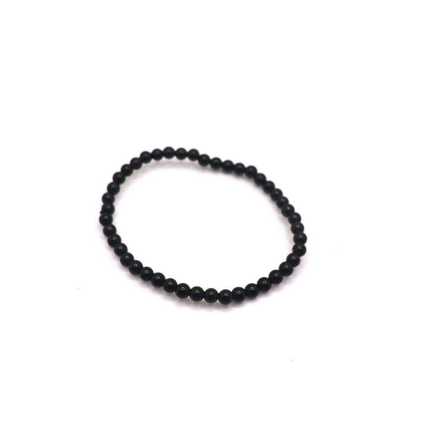 4 mm black obsidian bracelet