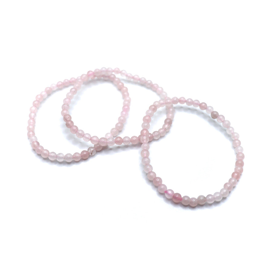 4 mm Rose Quartz Elastic Bracelet