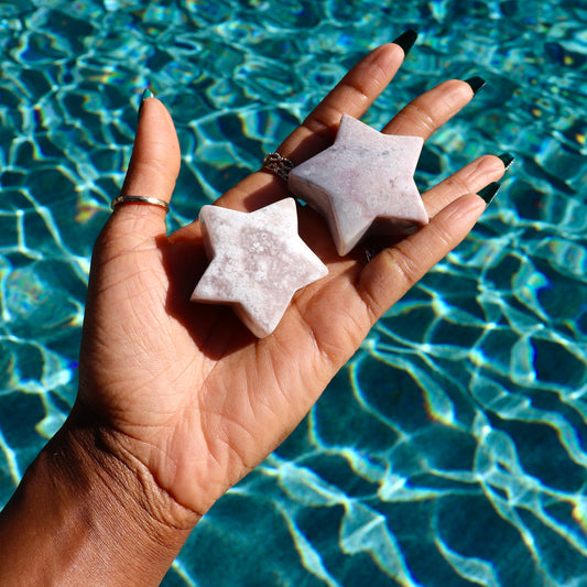 2 inch 2" pink amethyst star