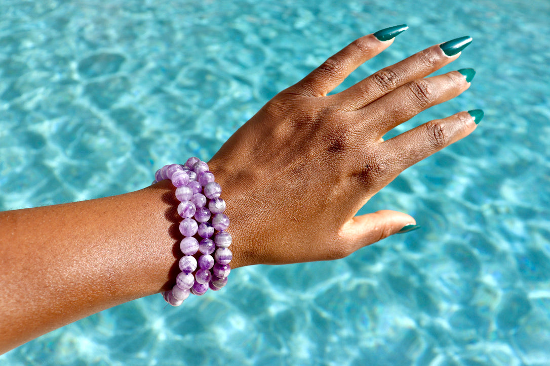 4 mm chevron amethyst bracelet