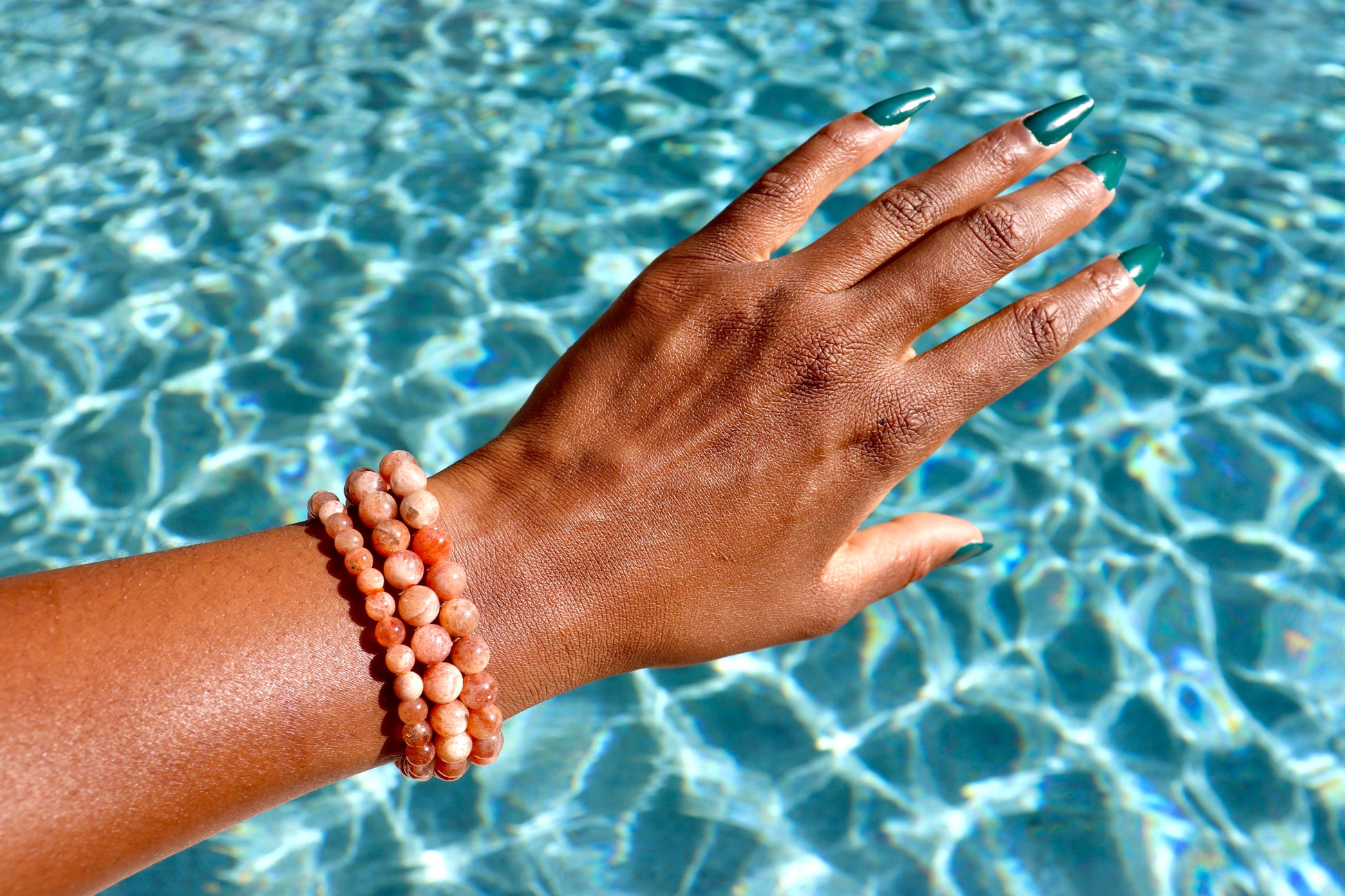 4 mm and 6-8 mm sunstone bracelets